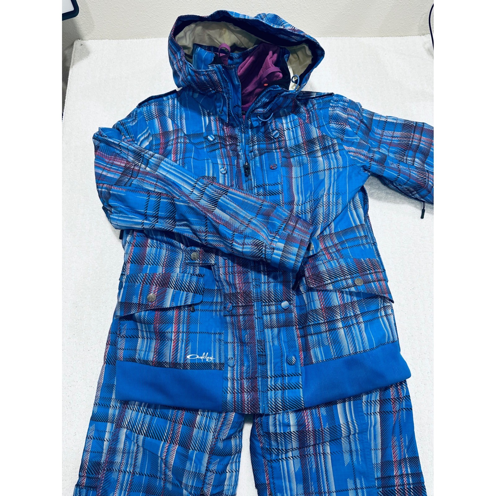 Vintage Oakley  Plaid Thinsulate Ski Snowboard Jacket & Pants Set Medium