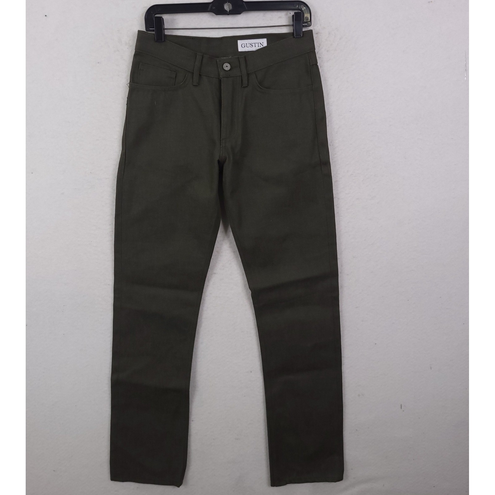 Gustin Straight Fit Jean Raw Mens 31x33 Olive Green Canvas Made in USA