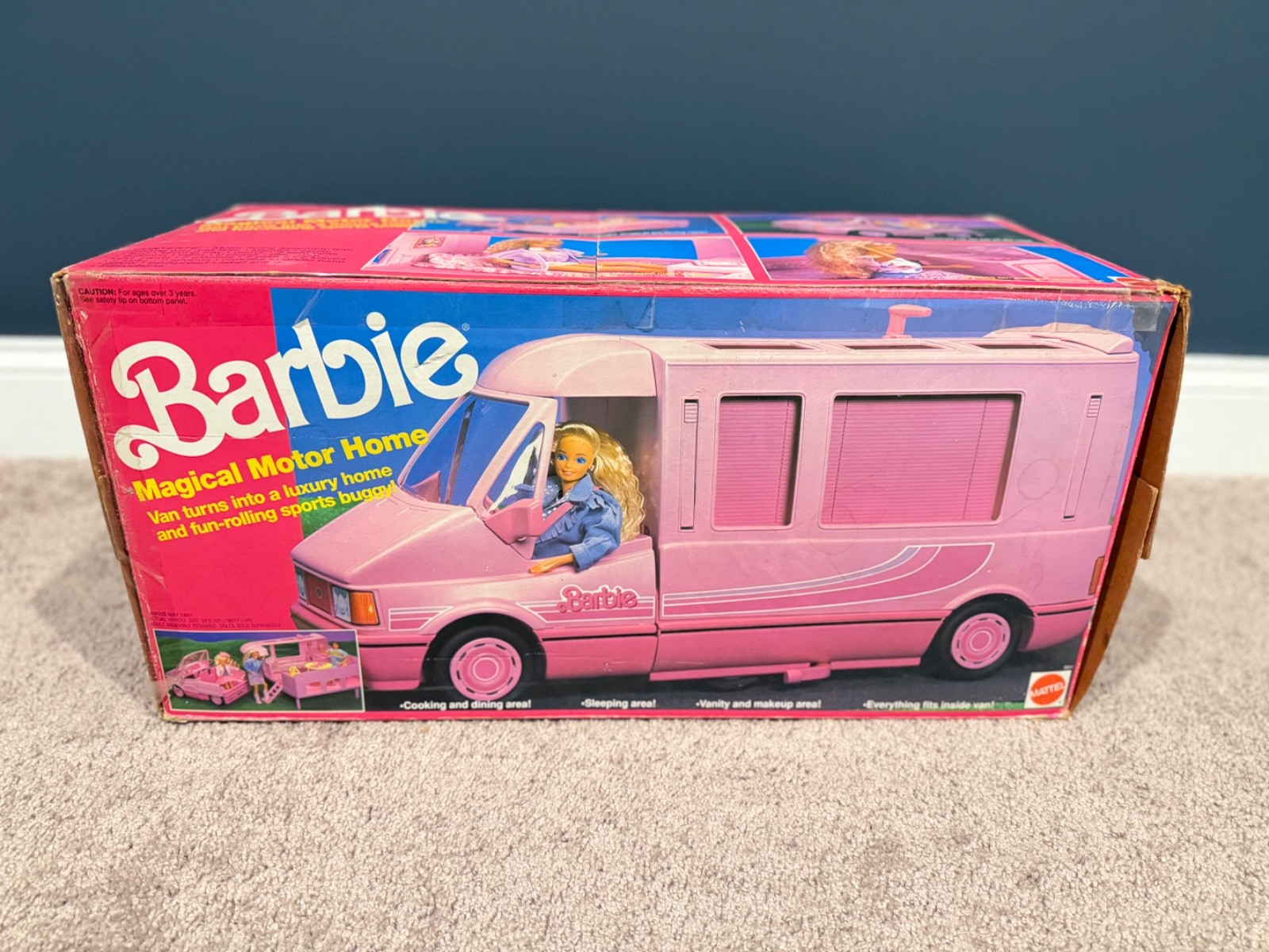 Vintage 1988 Mattel Barbie Magical Motor Home Camper Accessories & Box Vintage 1988 Mattel Barbie Magical Motor Home Camper Accessories & Box