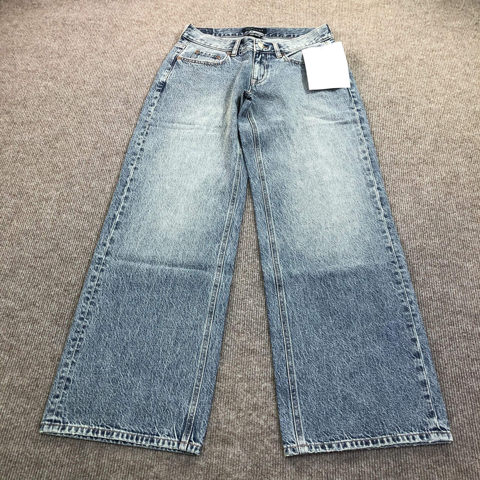 Aeropostale Super Low Rise Baggy Wide Leg Jeans Womens 6 Med Wash Denim 28x30