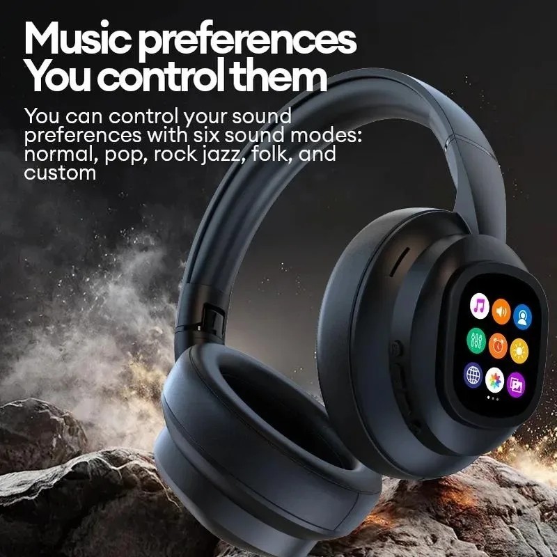 AI Bluetooth Headphones LCD Touch Screen ANC HiFi Bass 10m/32ft 46h AI Bluetooth Headphones LCD Touch Screen ANC HiFi Bass 10m/32ft 46h