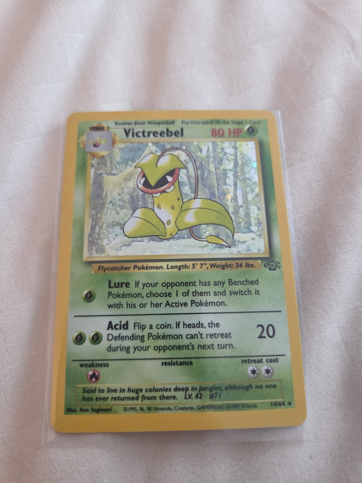Victreebel 14/64 Jungle Holo Rare Unlimited 80 HP English Pokémon TCG 1999 Victreebel 14/64 Jungle Holo Rare Unlimited 80 HP English Pokémon TCG 1999