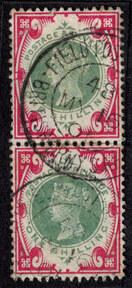 Anglo Boer War 1901 Great Britain 1/- Pair w/ FPO 48 Cancels VERY RARE