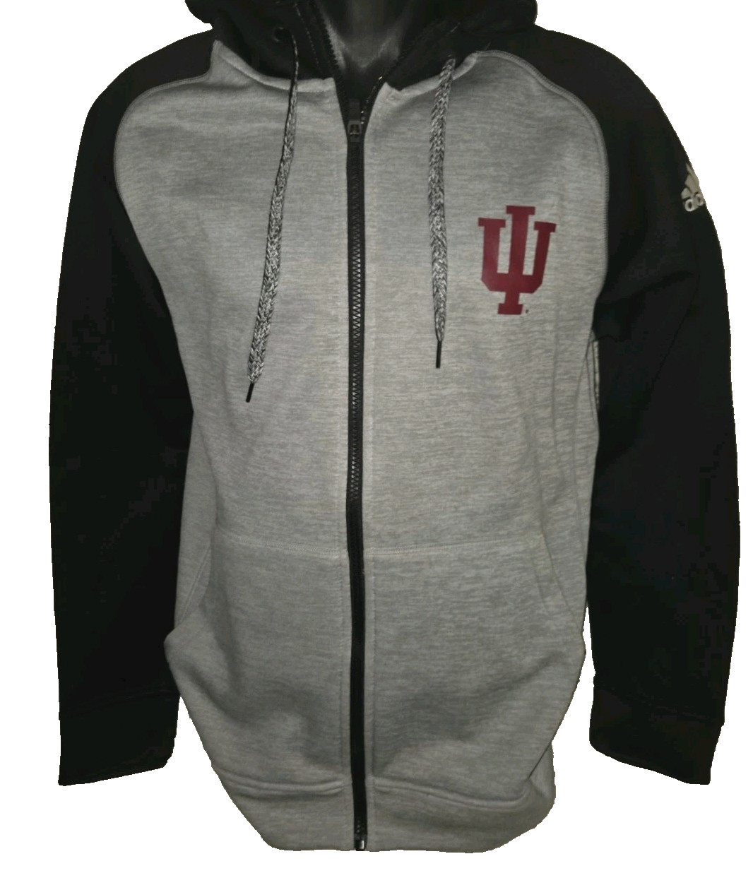 Indiana Hoosiers TEAM ISSUE Adidas Climawarm Men's M Gray Full Zip Jacket