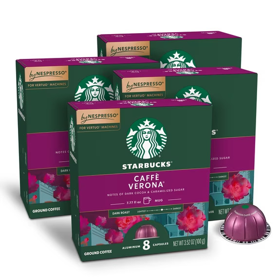 Starbucks by Nespresso Vertuo, Caffè Verona, Dark Roast Nespresso Pods, 30 Count