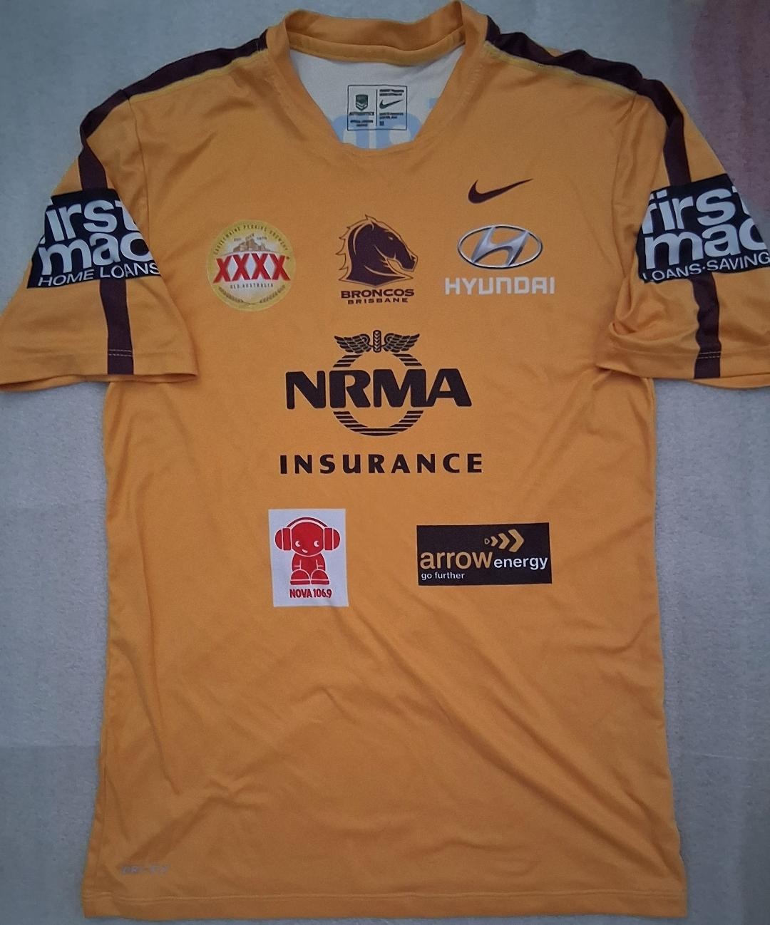 Vtg Nike Brisbane Broncos Training Shirt M rugby nrl australia