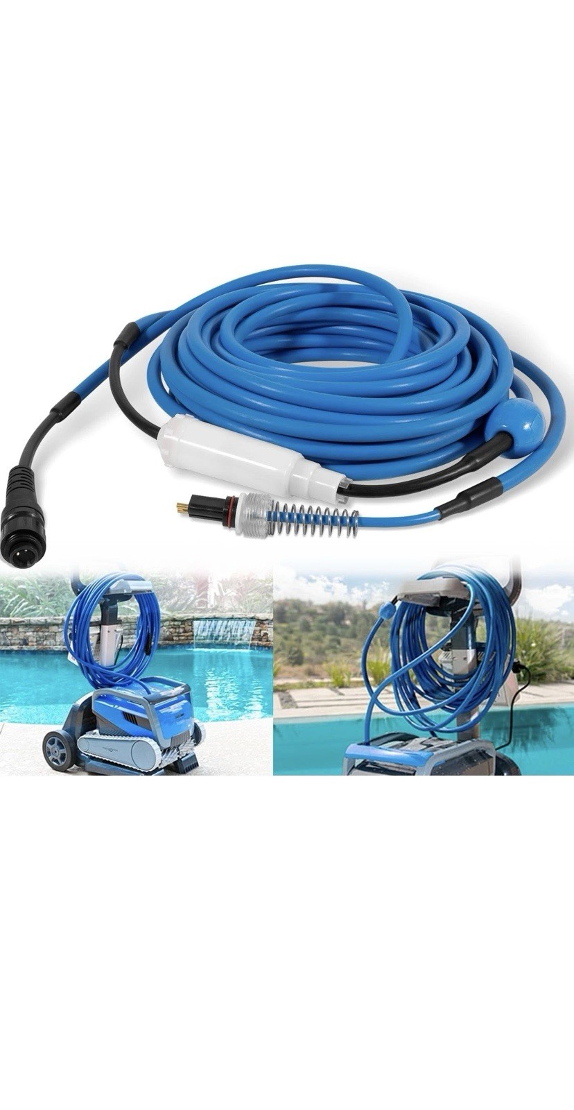 9995861-DIY 2-PIN Blue Swivel Cable 60FT/18M Replacement for Dolphin Pool... 9995861-DIY 2-PIN Blue Swivel Cable 60FT/18M Replacement for Dolphin Pool...