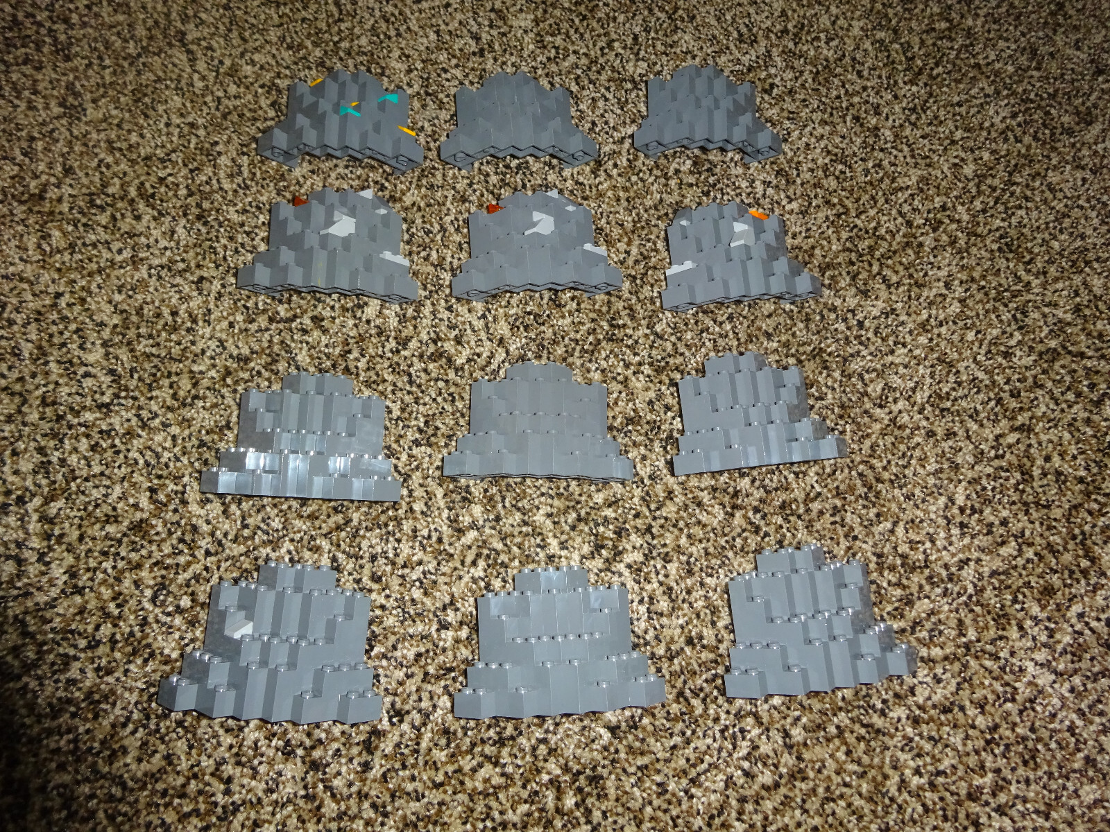 LEGO Rock Mountain Wall Gray Lot of 12 8 x 8 x 6 Medium Symmetric (MURP) 23996