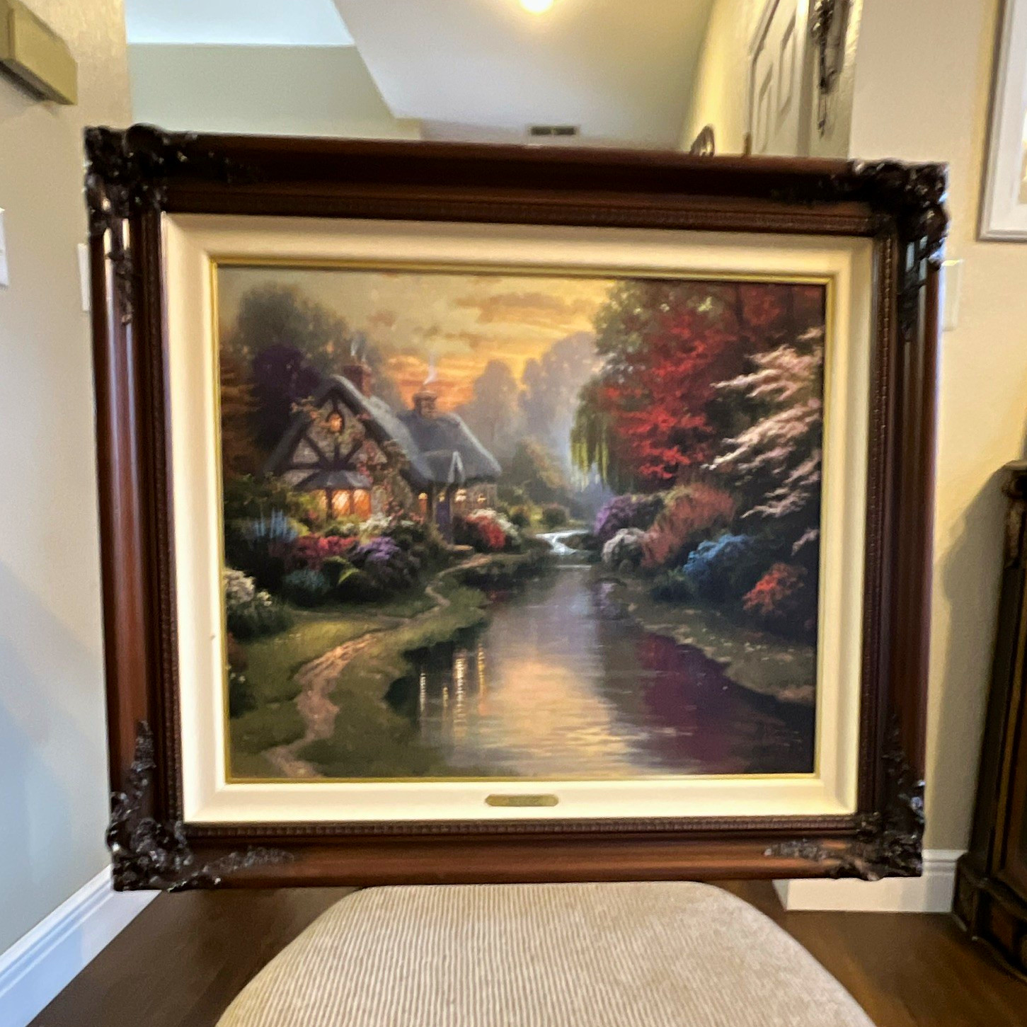Thomas Kinkade A Quiet Evening Numbered Ltd Ed Framed Canvas Print 531/710 P/P Thomas Kinkade A Quiet Evening Numbered Ltd Ed Framed Canvas Print 531/710 P/P