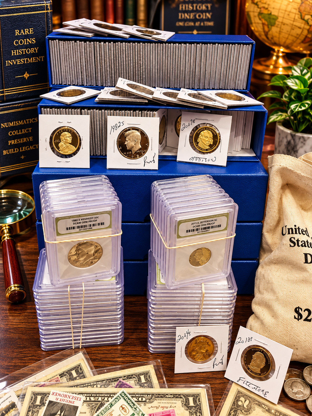 ESTATE SALE FIND, OLD US COINS, GOLD, .999 SILVER BARS, BULLION, RARE U.S. BILLS