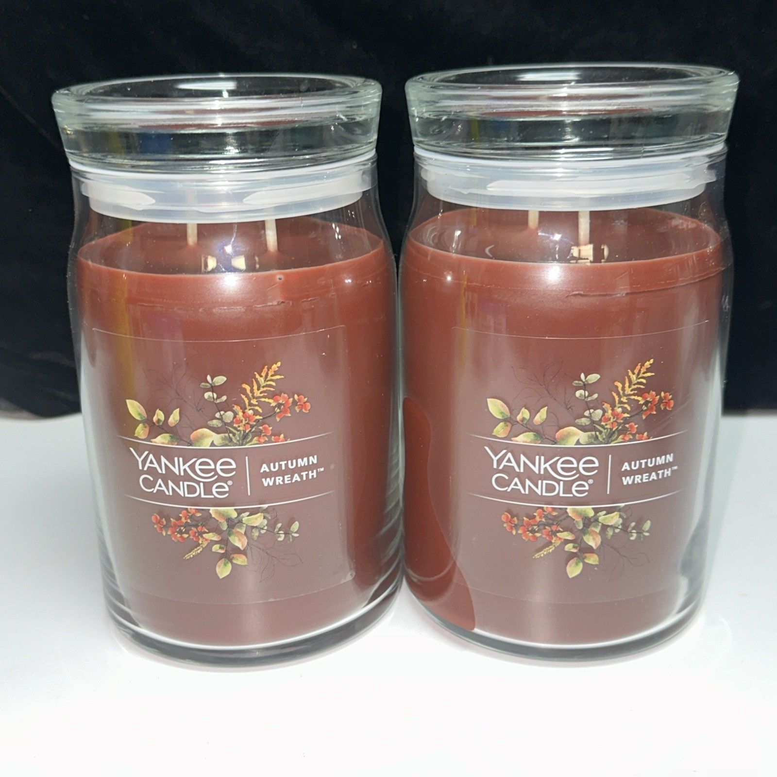 NEW-LOT OF 2--Yankee Candle AUTUMN WREATH 20oz LARGE-- 2 WICK NEW-LOT OF 2--Yankee Candle AUTUMN WREATH 20oz LARGE-- 2 WICK