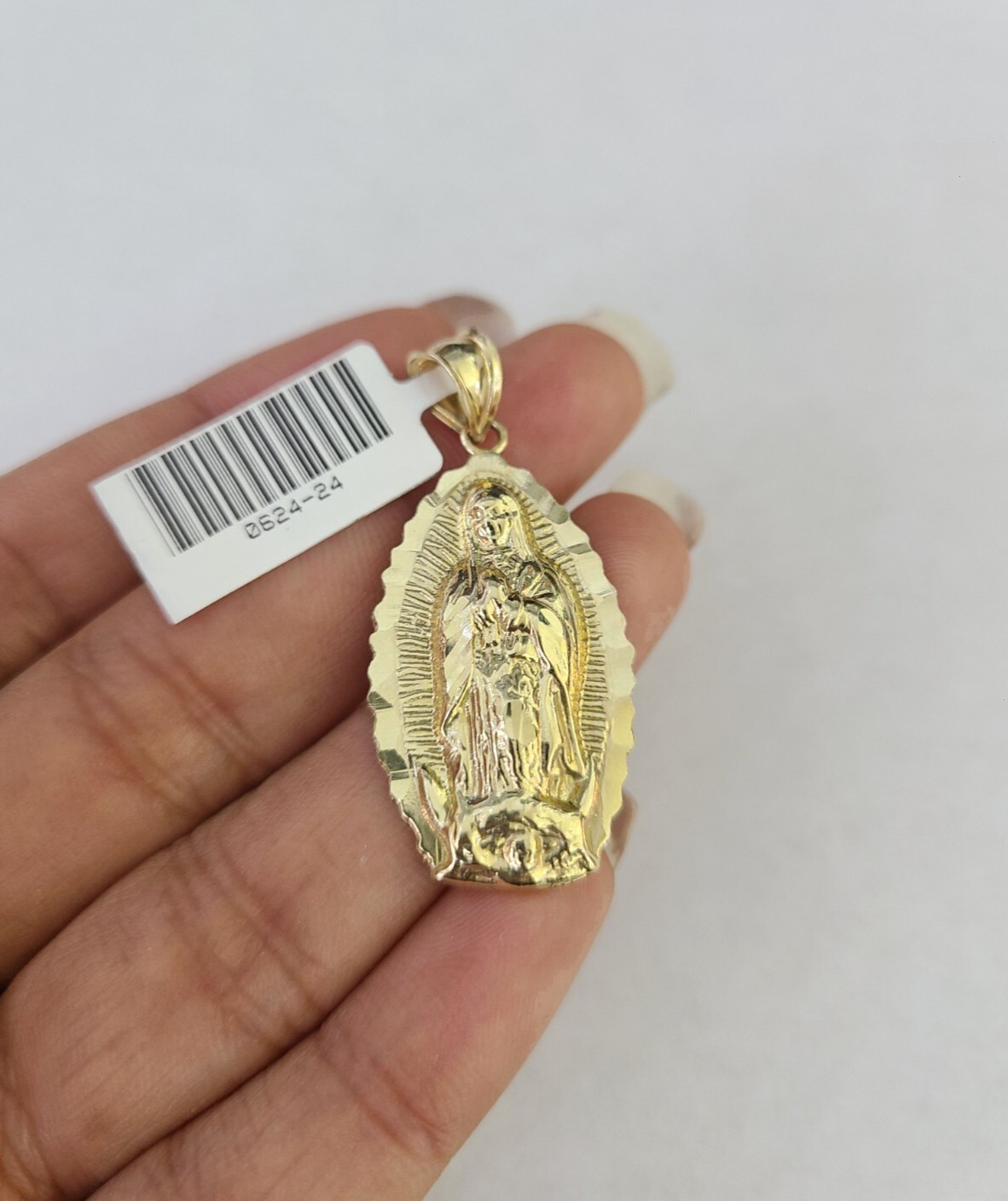 10k Virgin Mary Charm Pendant REAL 10Kt Religious Yellow Gold Genuine.