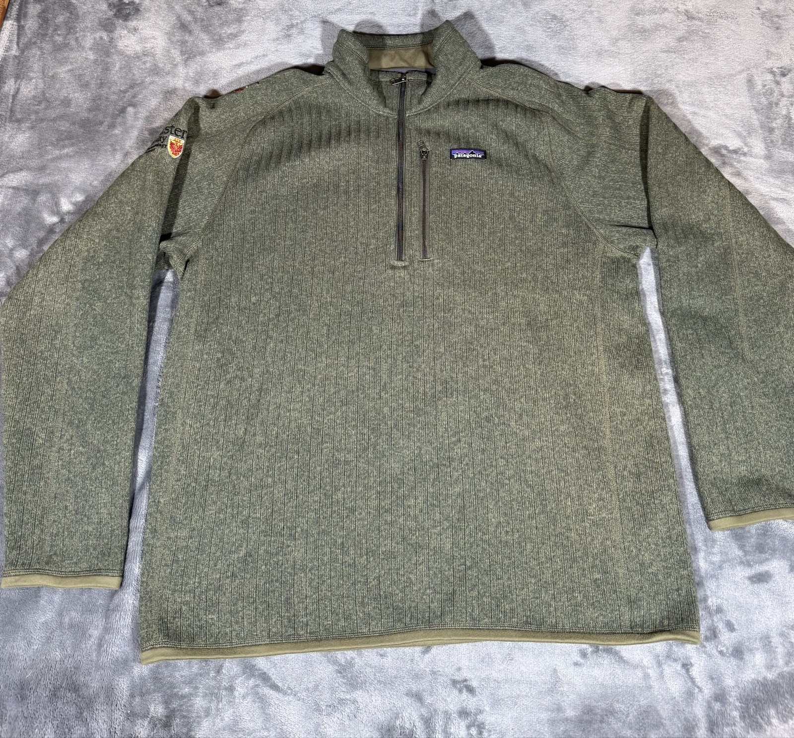 Patagonia Sweater Mens Large Green 1/4 Zip Fleece Pullover McMaster STY25300