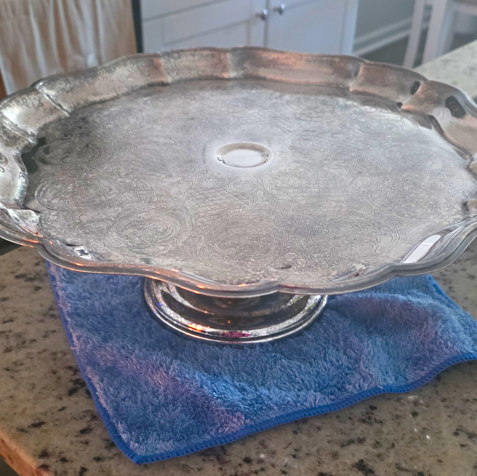 Vintage Sheridan Silver Co Pedestal Cake Stand 3-Box Hallmark Silver on Copper Vintage Sheridan Silver Co Pedestal Cake Stand 3-Box Hallmark Silver on Copper