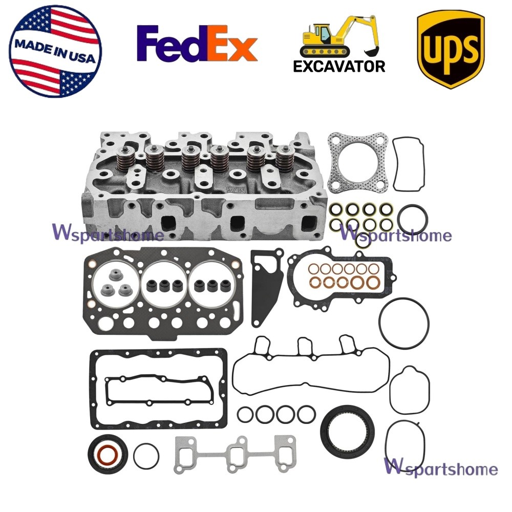 3TNV70-HGE 3TNV70-AJUV Cylinder Head+Full Gasket Kit For Yanmar 3TNV70 Engine