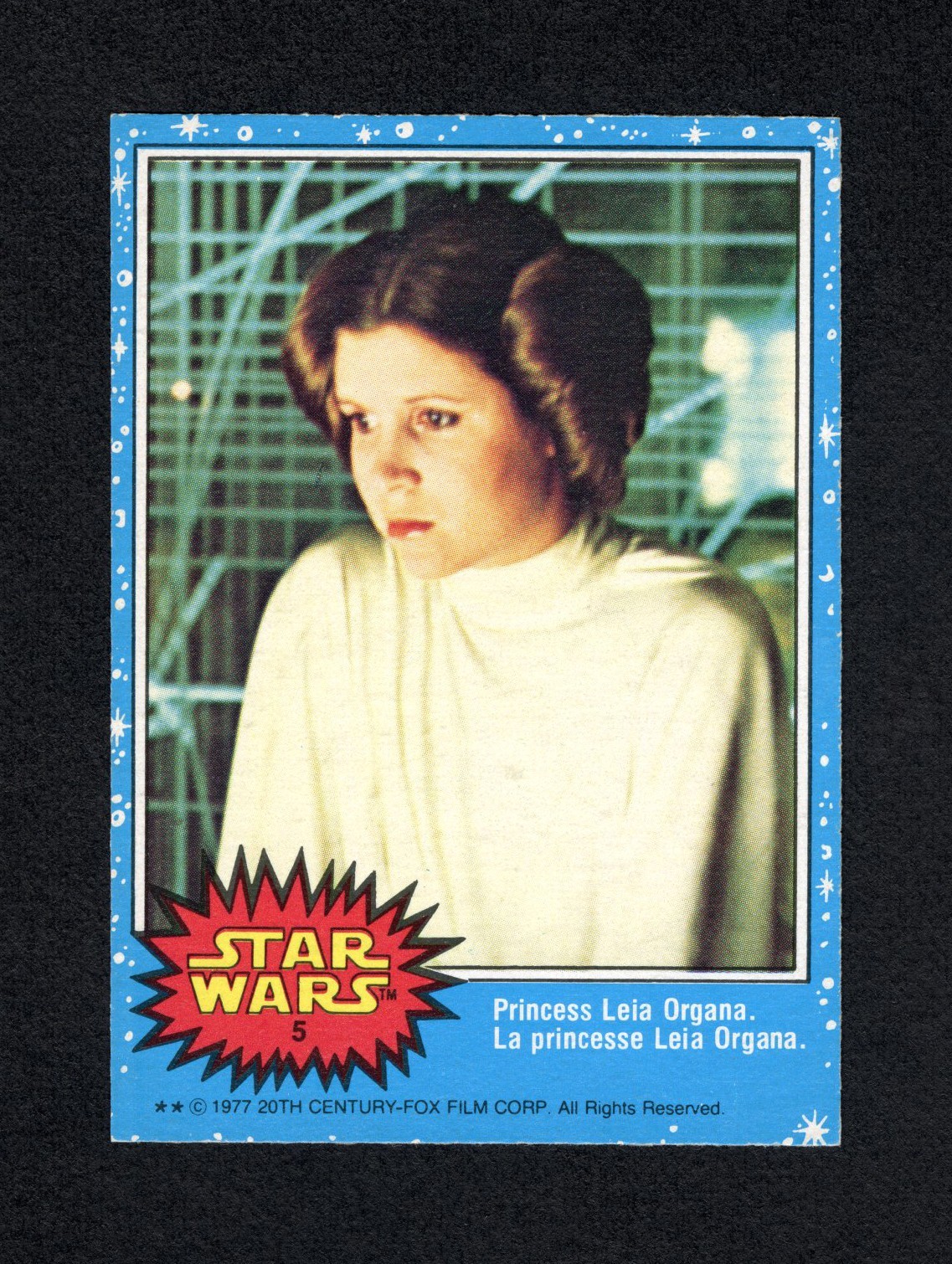 1977 O-Pee-Chee Star Wars #5 Princess Leia Organa - Near Mint Condition 1977 O-Pee-Chee Star Wars #5 Princess Leia Organa - Near Mint Condition