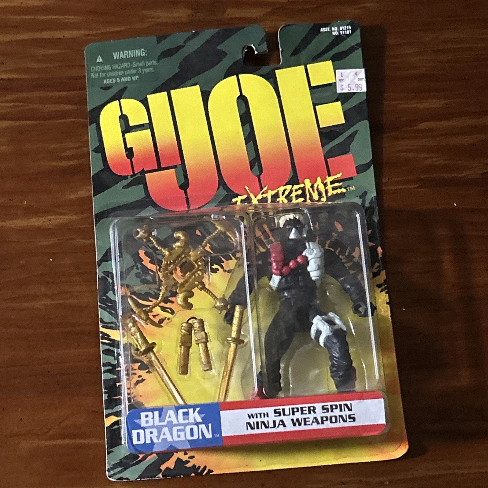 Hasbro GI Joe Extreme 1995 Black Dragon w/ Super Spin Ninja Weapons Hasbro GI Joe Extreme 1995 Black Dragon w/ Super Spin Ninja Weapons