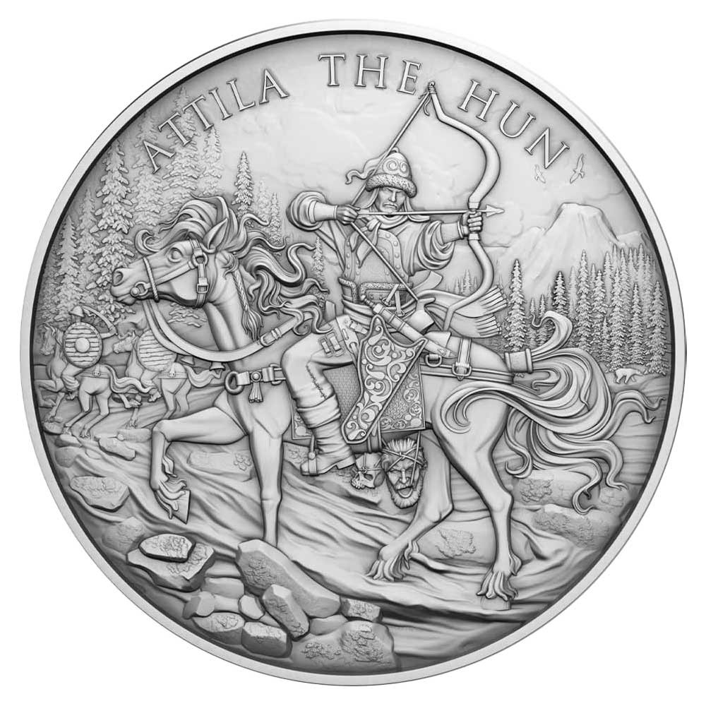 1 Troy oz Attila The Hun Design .999 Fine Silver Round 1 Troy oz Attila The Hun Design .999 Fine Silver Round