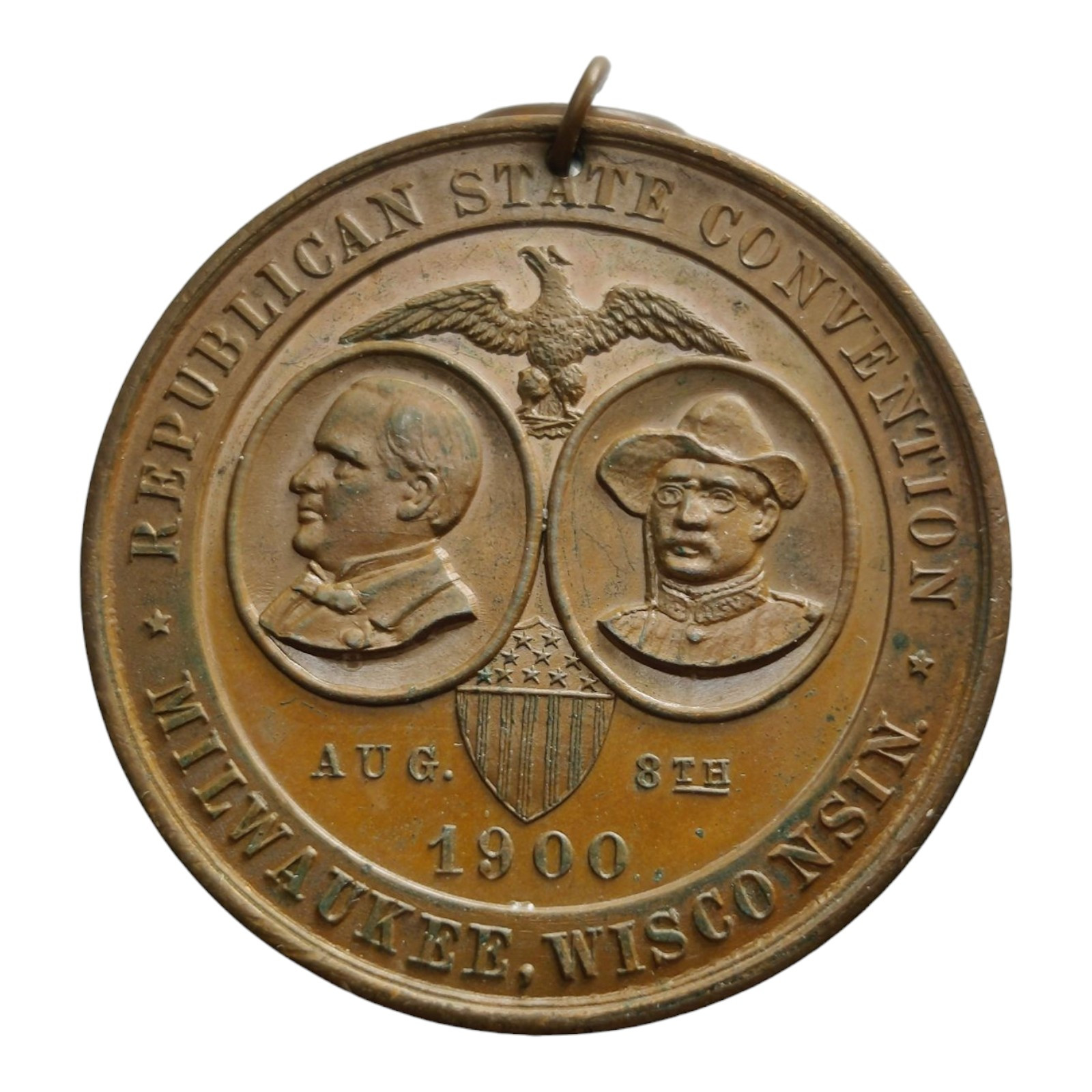 1900 Wisconsin Republican State Convention McKinley/ Roosevelt Delegate Badge 9B 1900 Wisconsin Republican State Convention McKinley/ Roosevelt Delegate Badge 9B