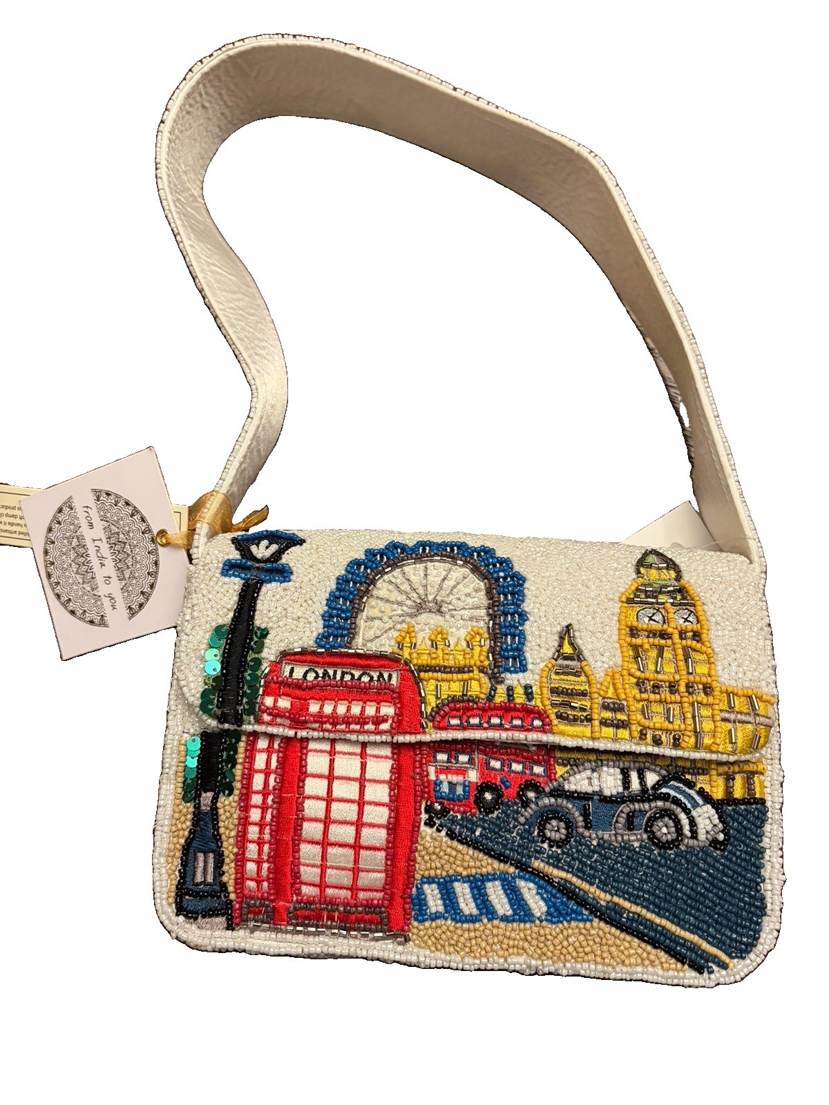 Viral TikTok Travel London Big Ben Beaded Bag Purse Handcrafted In India Viral TikTok Travel London Big Ben Beaded Bag Purse Handcrafted In India