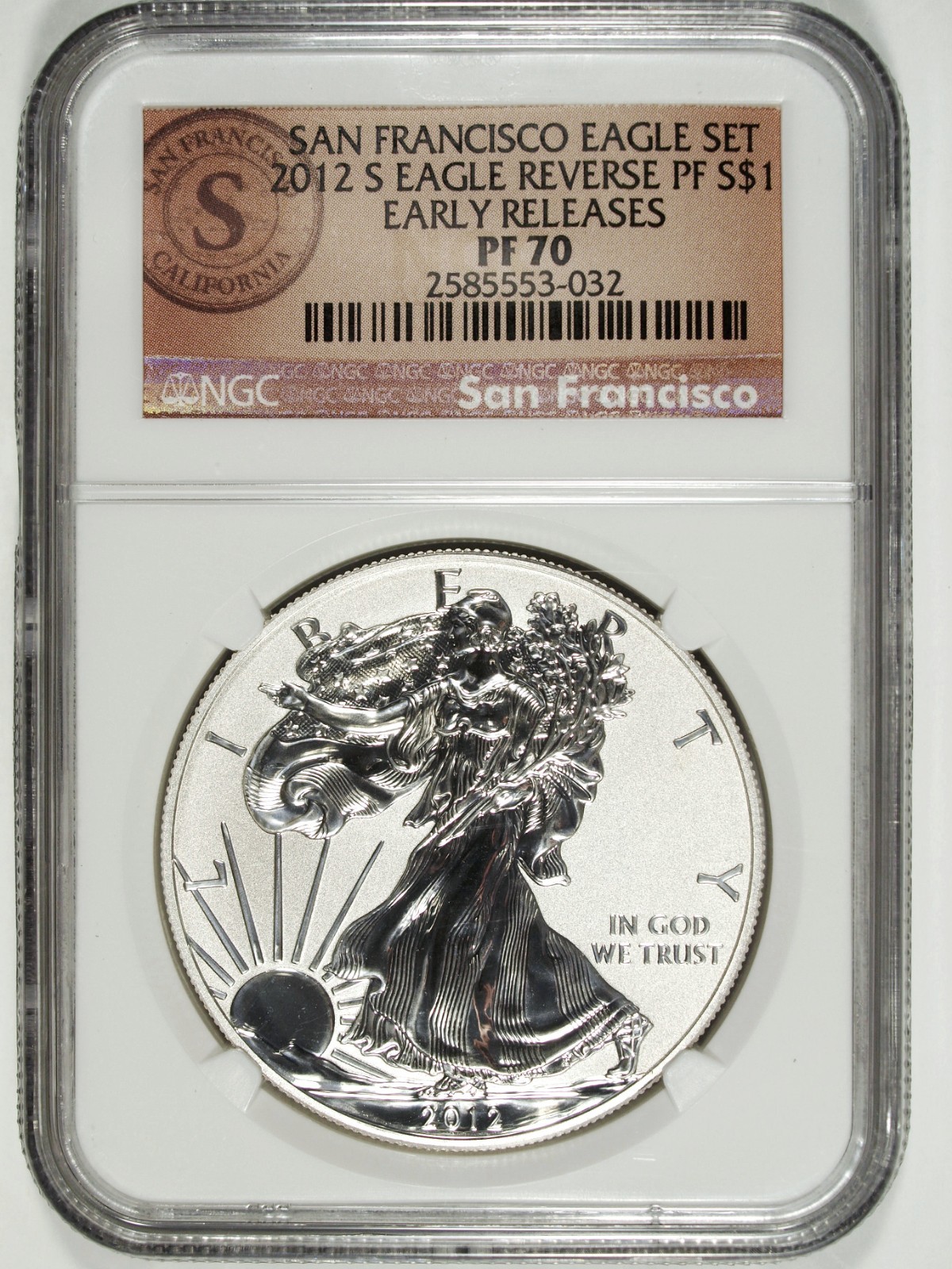 2012 S NGC PF 70 Reverse Proof American Silver Eagle San Francisco Eagle Set 032 2012 S NGC PF 70 Reverse Proof American Silver Eagle San Francisco Eagle Set 032
