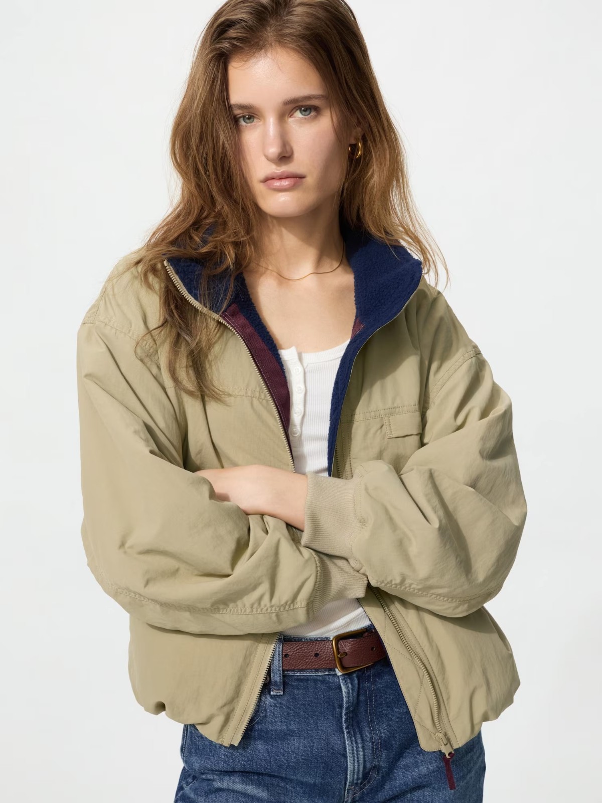 UNIQLO Fleece Lined Stand Blouson S-3XL Water-Repellent Women 487517 NWT