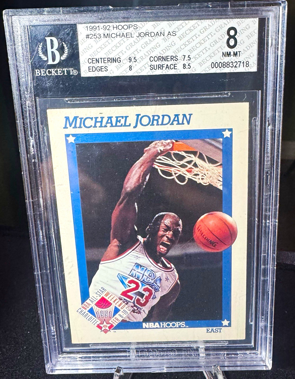 1991-92 NBA Hoops Michael Jordan Chicago Bulls All-Star #253 BGS 8 Graded