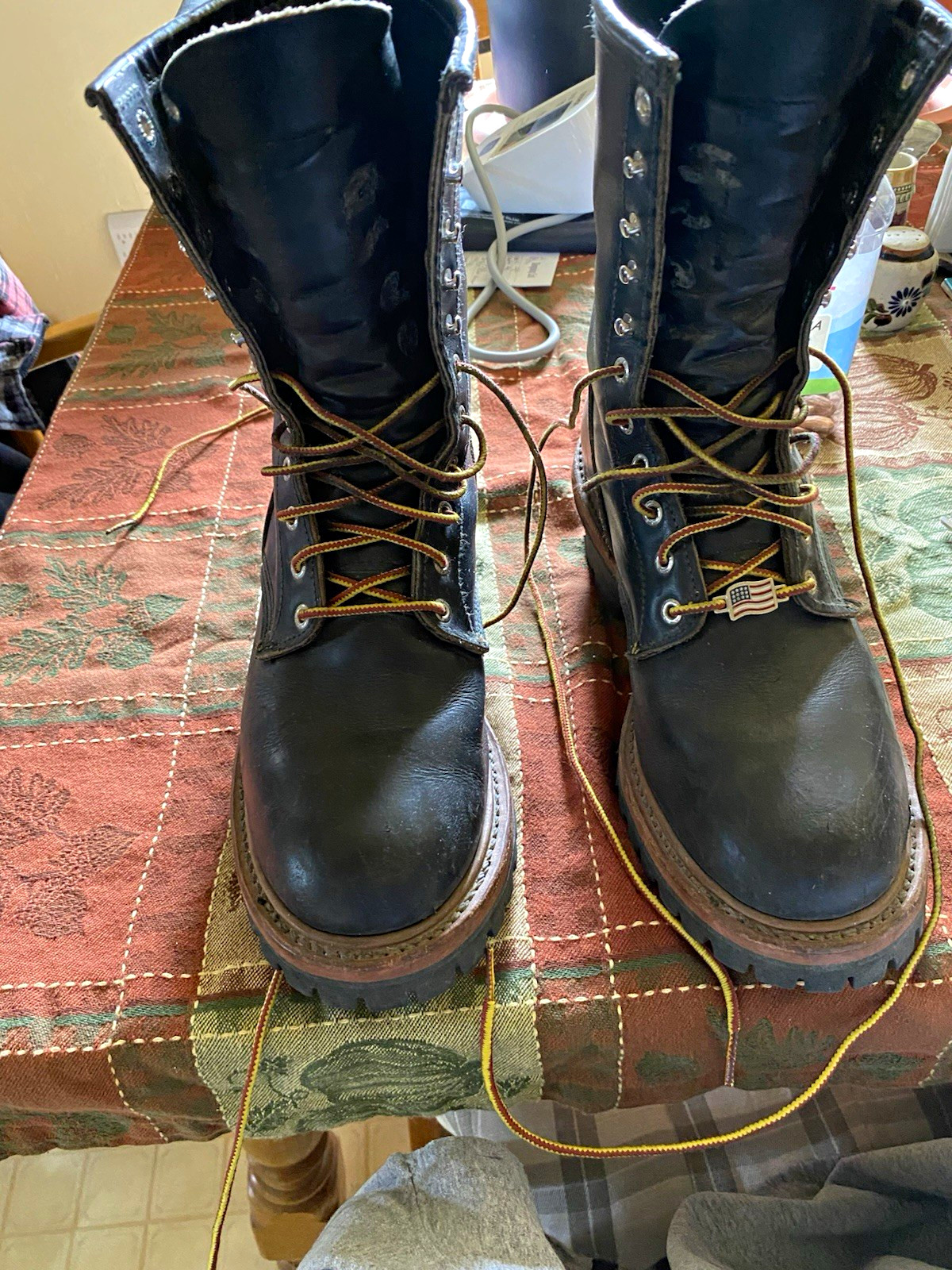 Red Wing Shoes 218 Men's Lace-Up Work Boots Black UL/NFPA Size 9.5 D Red Wing Shoes 218 Men's Lace-Up Work Boots Black UL/NFPA Size 9.5 D
