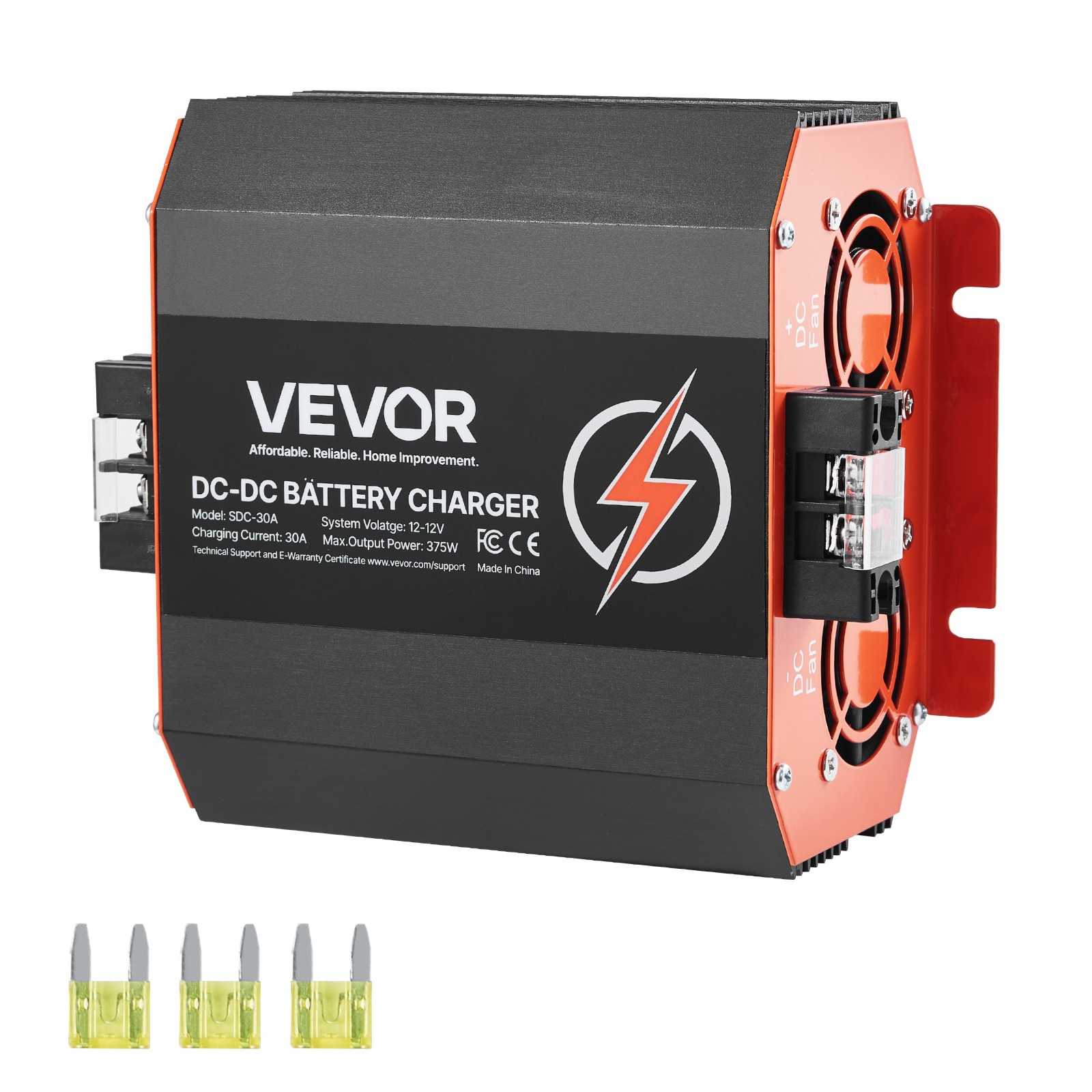 VEVOR 12V 30A DC to DC Charger Battery Charger 375W for Lead-Acid and Lithium