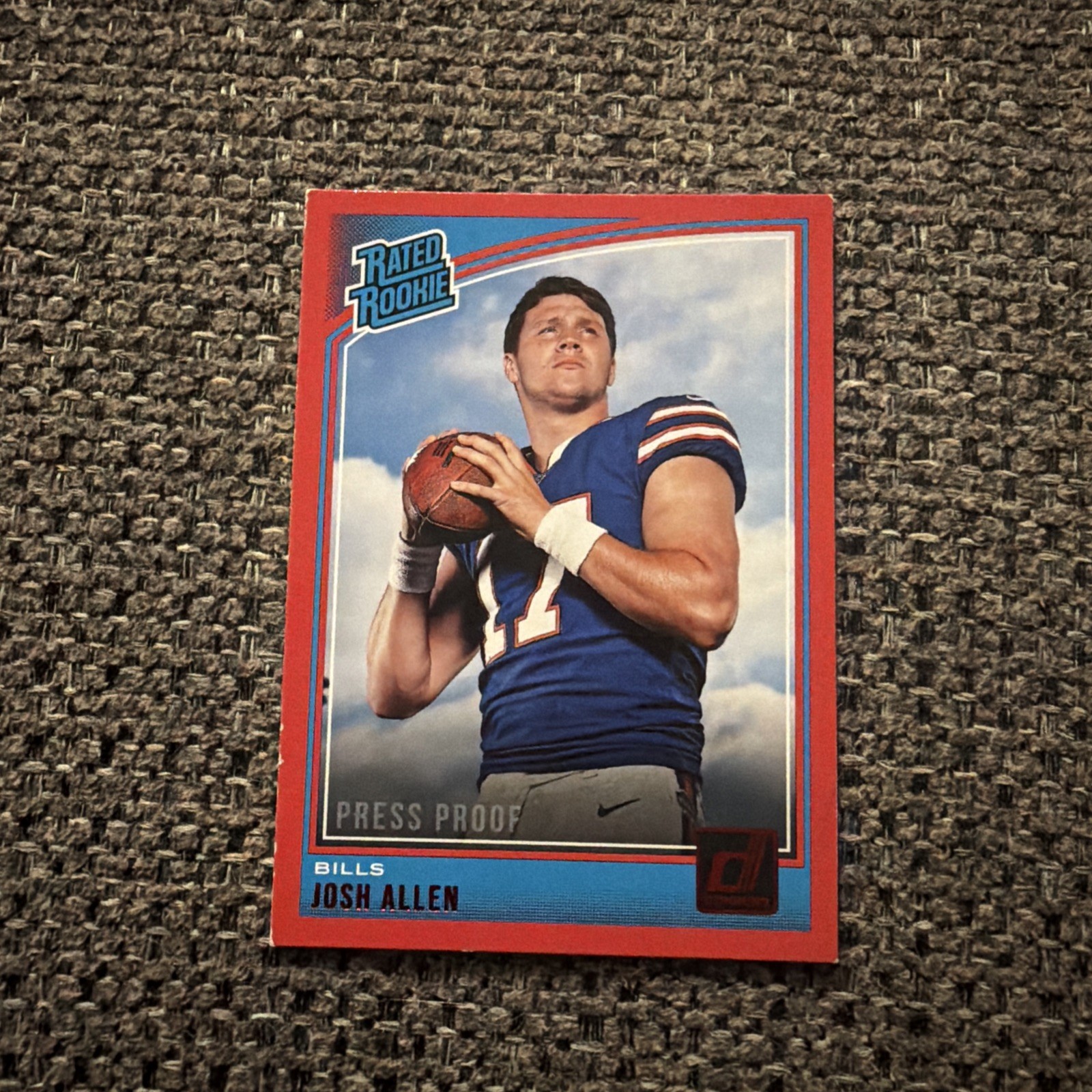 Panini 2018 Donruss Rated Rookie Josh Allen Bills #304 Press Proof Red Panini 2018 Donruss Rated Rookie Josh Allen Bills #304 Press Proof Red