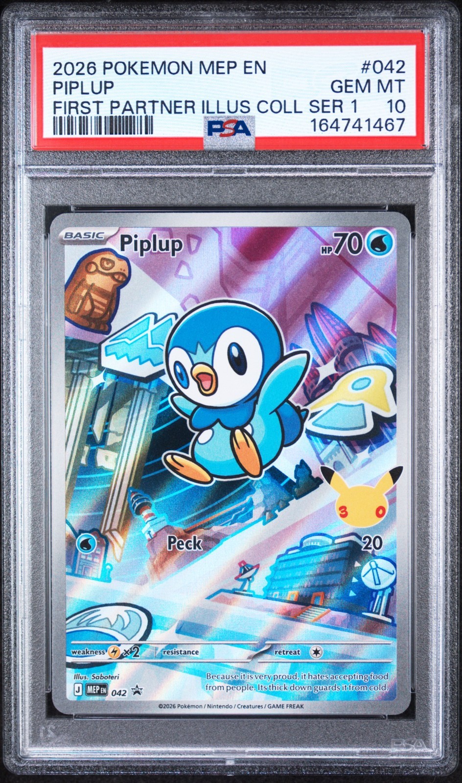 2026 Pokemon Mep En-Me Black Star Promo #042 Piplup First Partner PSA 10 2026 Pokemon Mep En-Me Black Star Promo #042 Piplup First Partner PSA 10