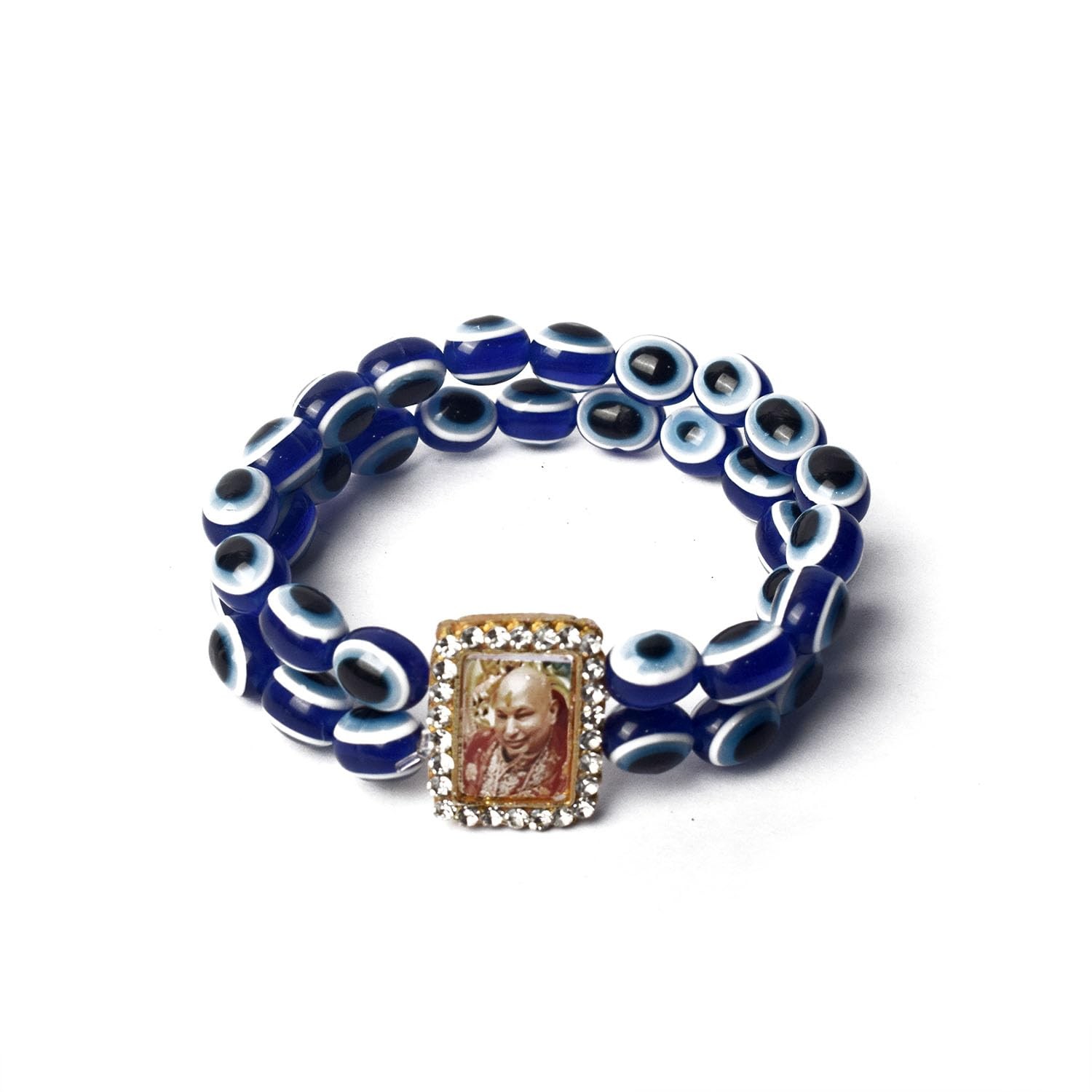 SATVIK 2 Pc Jai Guru Ji Maharaj Handmade Blue Beaded Bracelet for Men & Women | SATVIK 2 Pc Jai Guru Ji Maharaj Handmade Blue Beaded Bracelet for Men & Women |