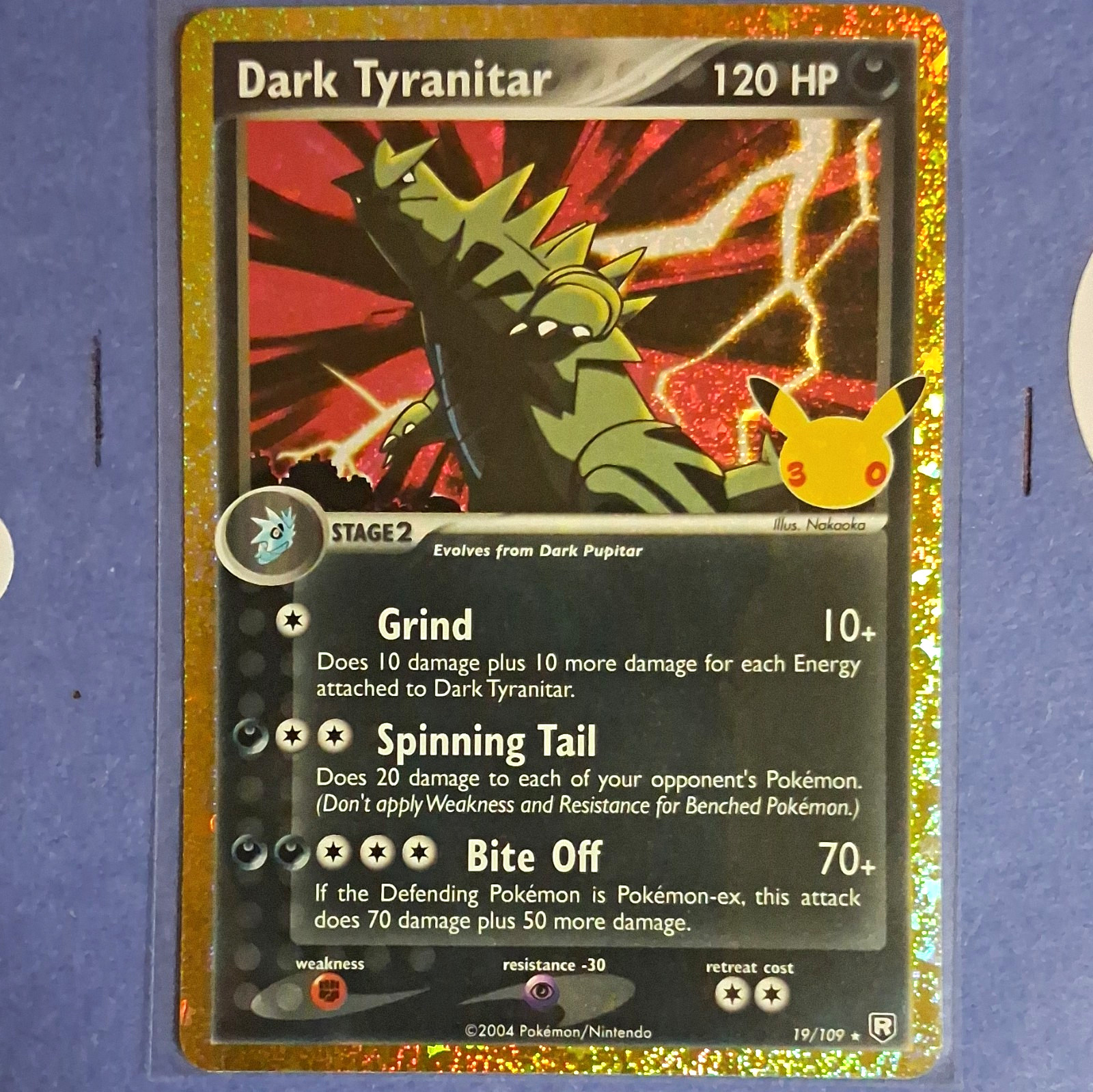 30th Anniversary Dark Tyranitar 19/109 Team Rocket Returns Holo 30th Anniversary Dark Tyranitar 19/109 Team Rocket Returns Holo