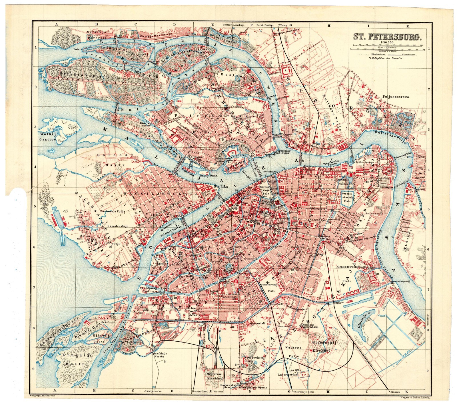 SAINT PETERSBURG ORIGINAL VINTAGE MAP RUSSIA 1893 Санкт-Петербург Россия SAINT PETERSBURG ORIGINAL VINTAGE MAP RUSSIA 1893 Санкт-Петербург Россия