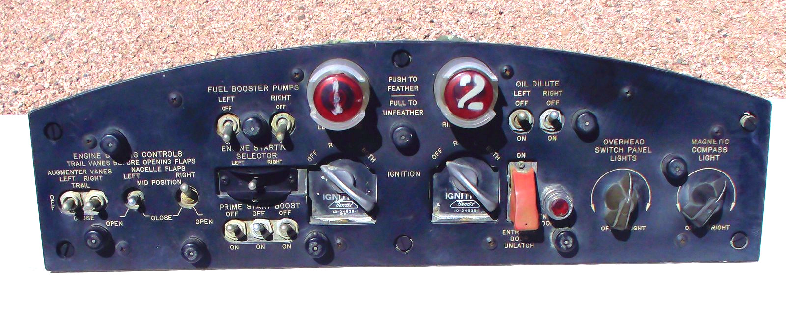Twin Engine Convair 240 & 340 & T-29 Pilot\'s Complete Overhead Panel Assembly Twin Engine Convair 240 & 340 & T-29 Pilot\'s Complete Overhead Panel Assembly