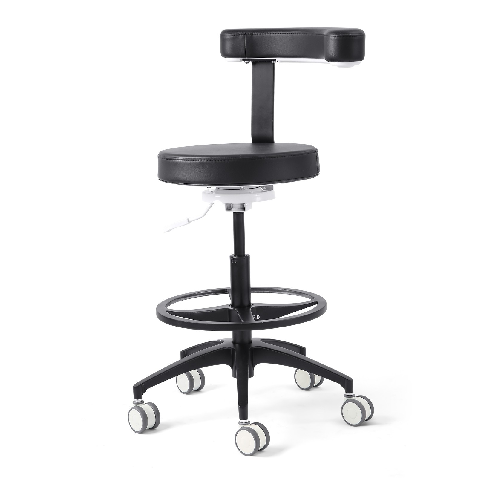 JMU Adjustable Dental Chair Doctor Assistant Mobile Chair 360°2 Year Warrty
