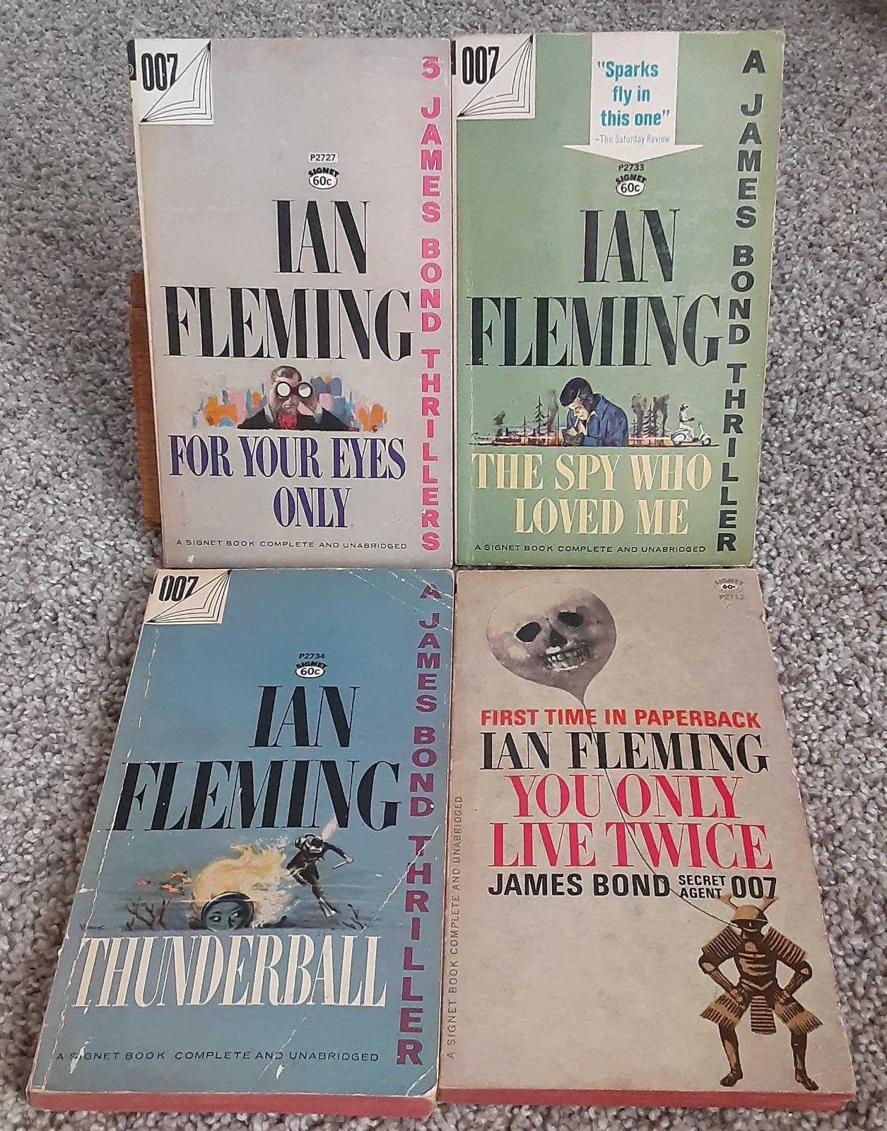 Lot of 4 Ian Fleming Novels 007 James Bond Vintage Signet Paperback Lot of 4 Ian Fleming Novels 007 James Bond Vintage Signet Paperback