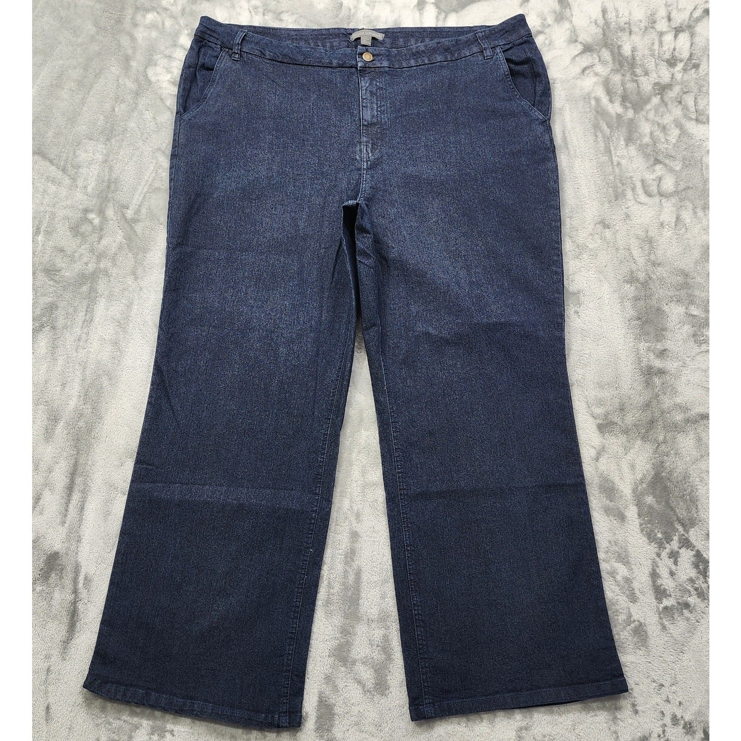 Jessica London Jeans Womens 24W Blue Dark Wash High Rise Wide Leg Stretch Denim