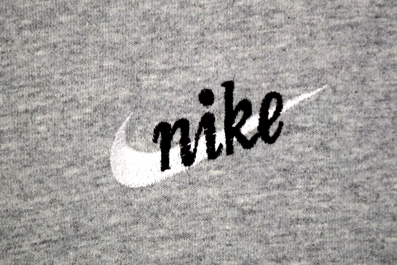 Vintage Nike T-Shirt 90s LS Ringer Mens L Gray Black Embroidered Swoosh Made USA