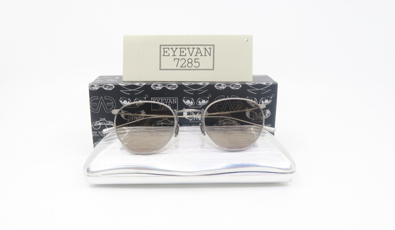 EYEVAN 7285 #188 801 Light Gray Titanium Round New Sunglasses Frames