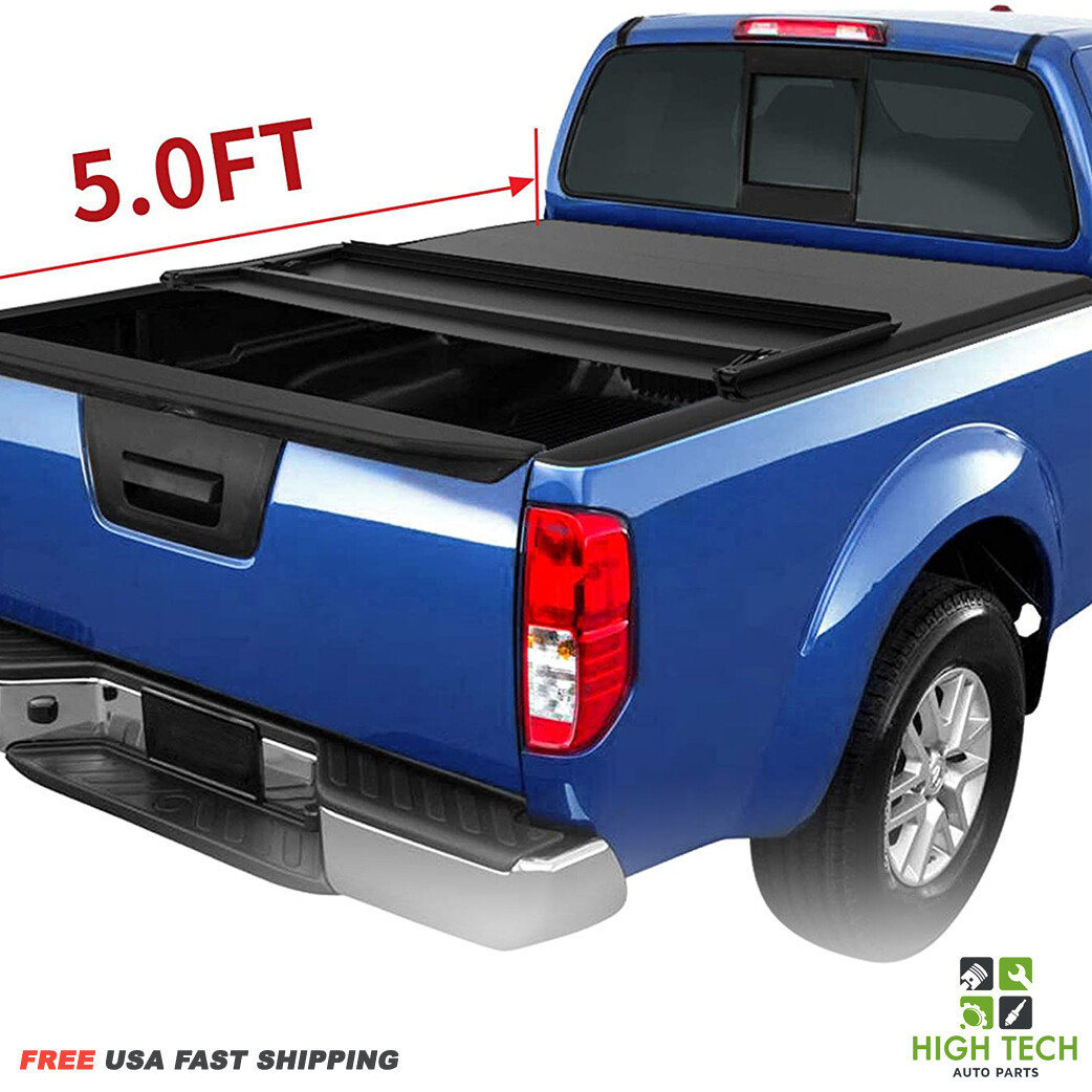 FIT FOR 2005-2023 NISSAN FRONTIER TRI-FOLD TONNEAU COVER KIT 5FT SHORT BED BLACK