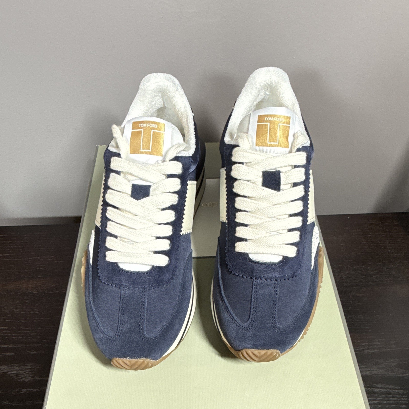 Authentic Tom Ford Colorblock Blue/Beige/White Low Top Lace-Up Men Sz 39.5/6.5 Authentic Tom Ford Colorblock Blue/Beige/White Low Top Lace-Up Men Sz 39.5/6.5