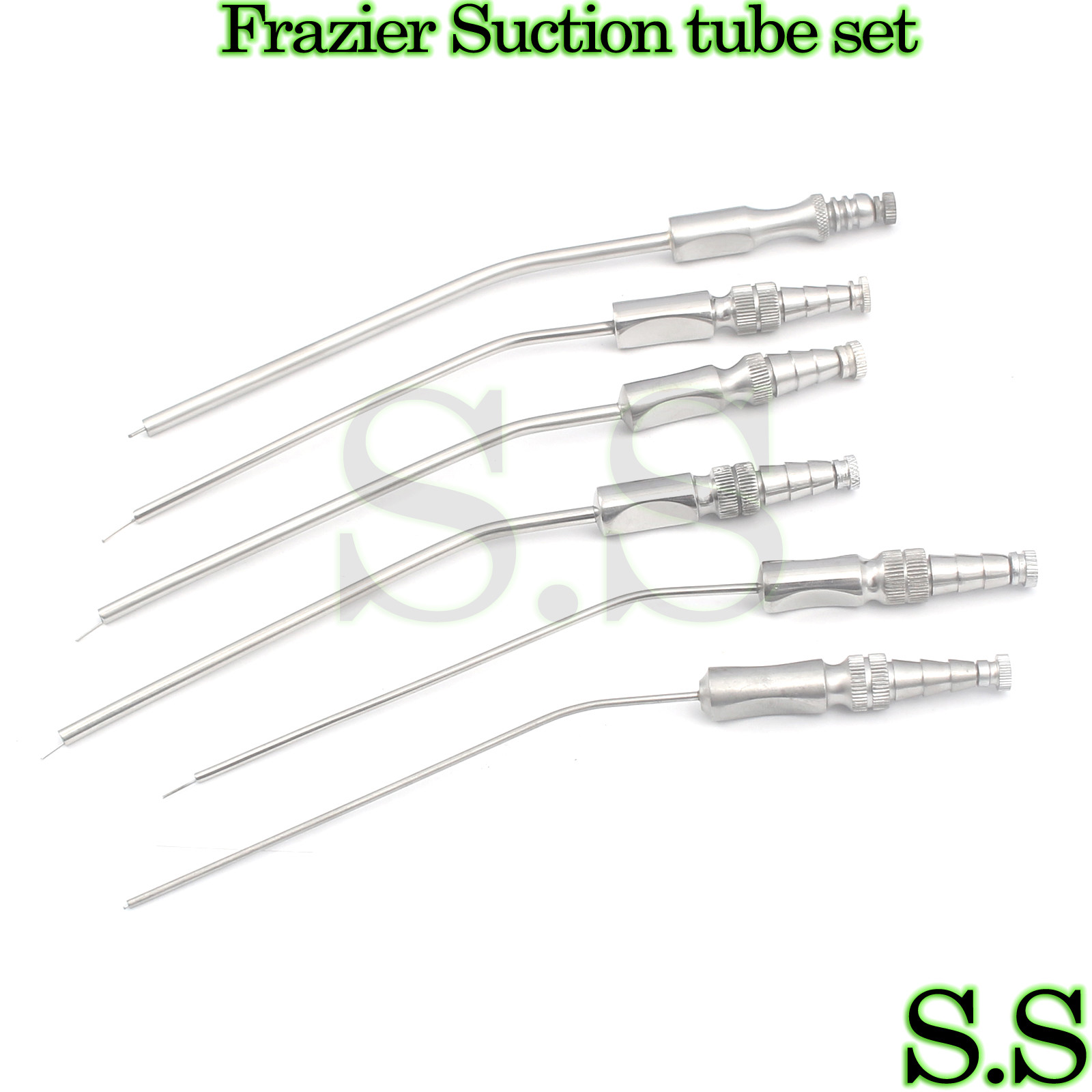 NEW Frazier Suction tube set of 6 tubes Dental ENT Surgical Instruments
