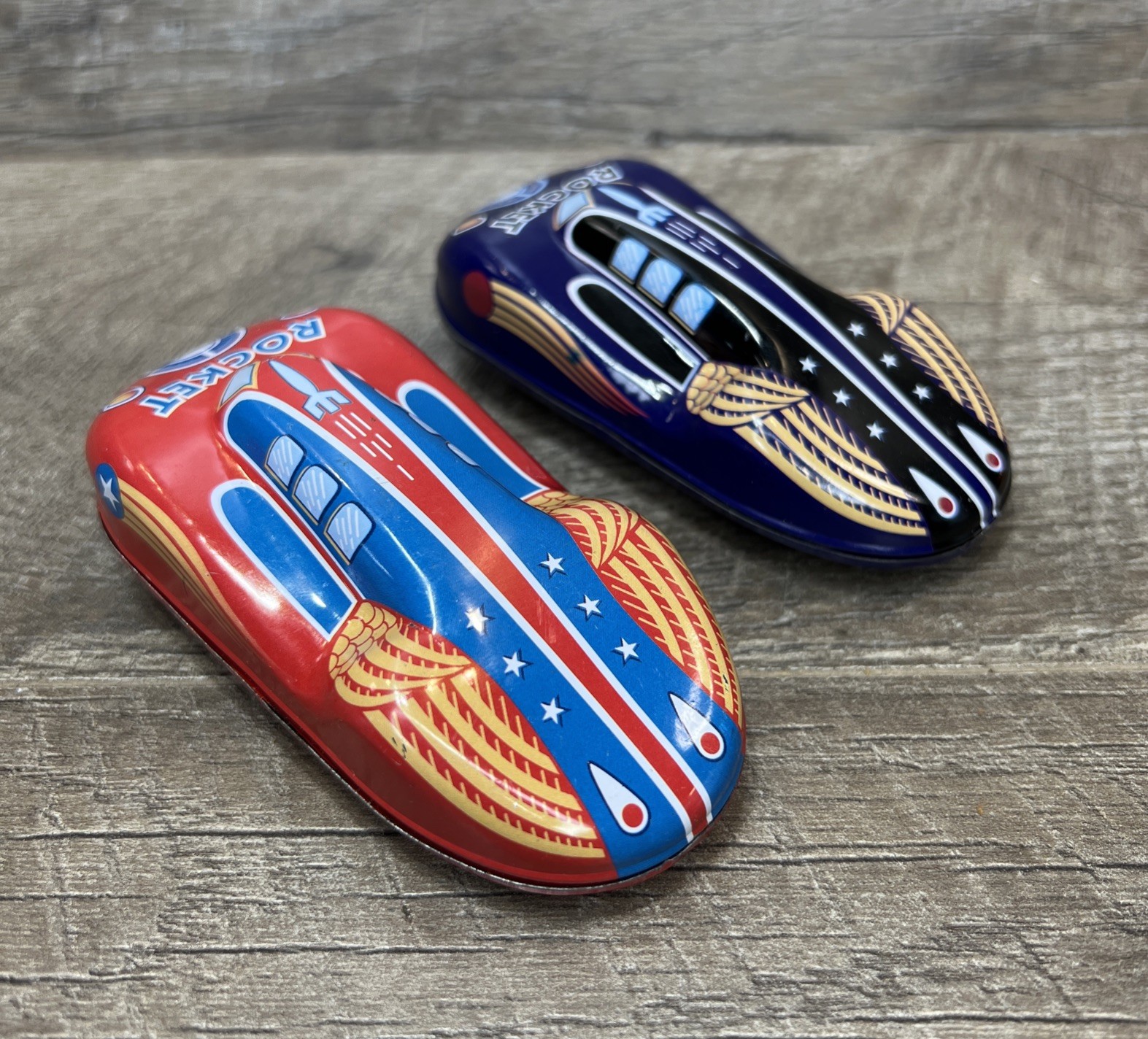 2008 Schylling Red Rocket Reproduction Tin Toy Lot of 2 - Each Work GREAT 2008 Schylling Red Rocket Reproduction Tin Toy Lot of 2 - Each Work GREAT