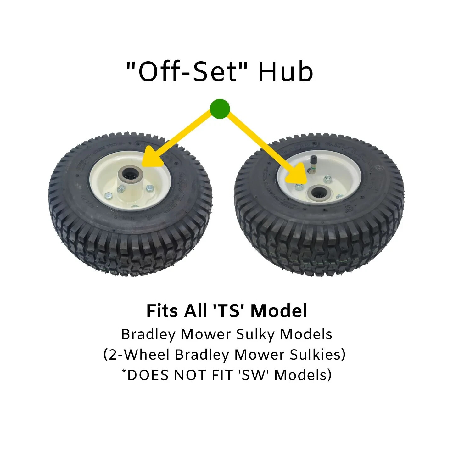 2-PK Havener Enterprises Wheel/Tire For 2-Wheel Bradley Mower 