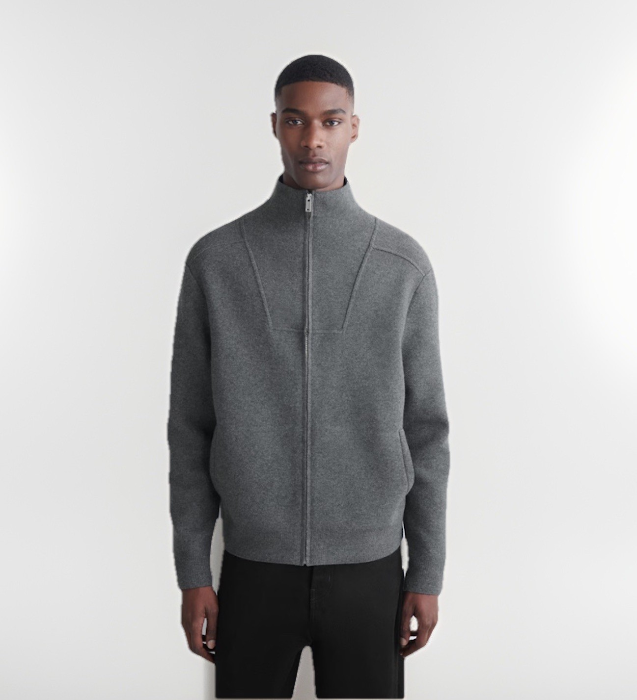 COS Relaxed Fit MERINO WOOL ZIP-UP TRACK JACKET Men’s Size Medium NEW