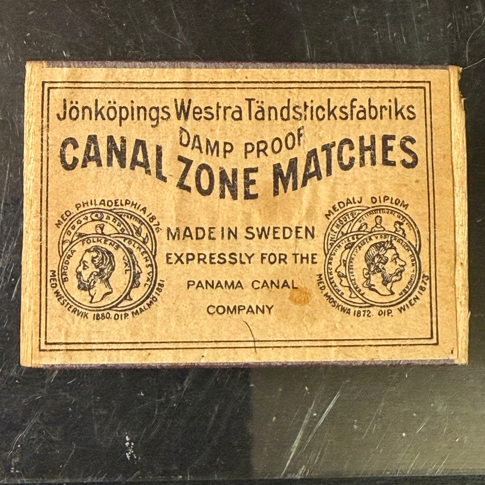 Vintage Jonkopings Westra Canal Zone Matches Panama Canal Company Sweden 2 Pack