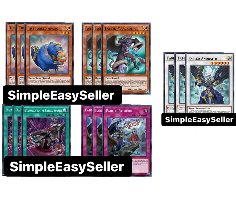 🔥 15x Card Complete Fabled Deck/Core (3x Andwraith) Blazing Vortex BLVO Yugioh