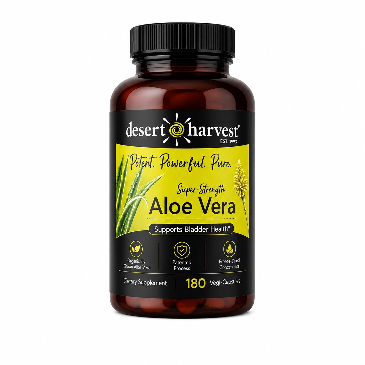 Desert Harvest Super-Strength Aloe Vera, Freeze Dried Aloe Vera - 180 Count Desert Harvest Super-Strength Aloe Vera, Freeze Dried Aloe Vera - 180 Count