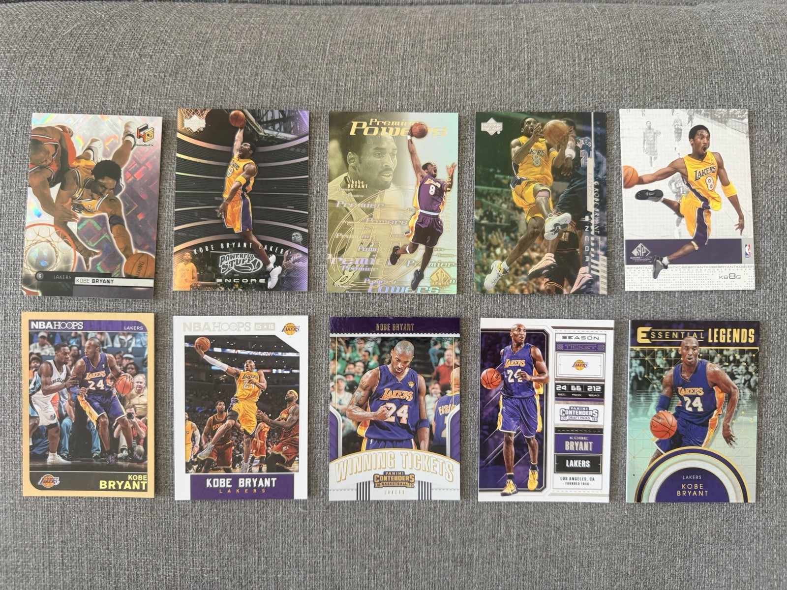 Kobe Bryant 10 Card Lot 1998-99 Hologfrx Gold Upper Deck Encore SP Game Floor Kobe Bryant 10 Card Lot 1998-99 Hologfrx Gold Upper Deck Encore SP Game Floor